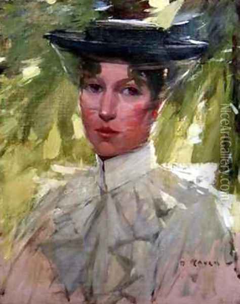 Portrait of a Young Woman Oil Painting - David Gould