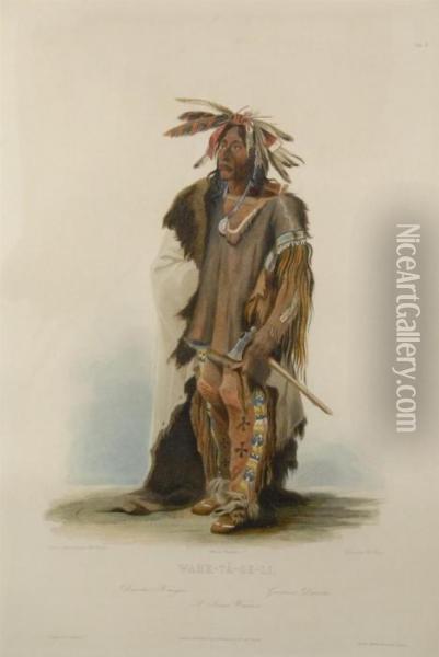 Wahk-ta-ge-li, A Sioux Warrior Oil Painting - Karl Bodmer