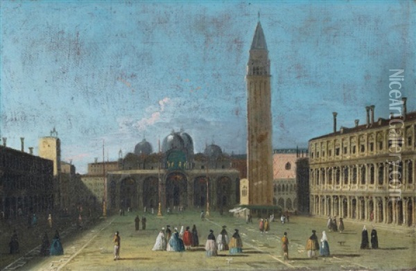 View Of The Piazza San Marco, Venice Oil Painting -  Master of the Langmatt Foundation Views