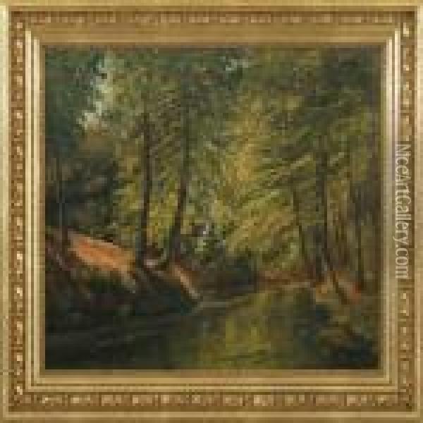 Forrest Scenery Oil Painting - Vilhelm Georg Groth