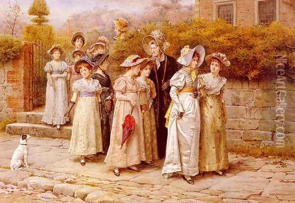 Miss Pinkertons Academy Oil Painting - George Goodwin Kilburne