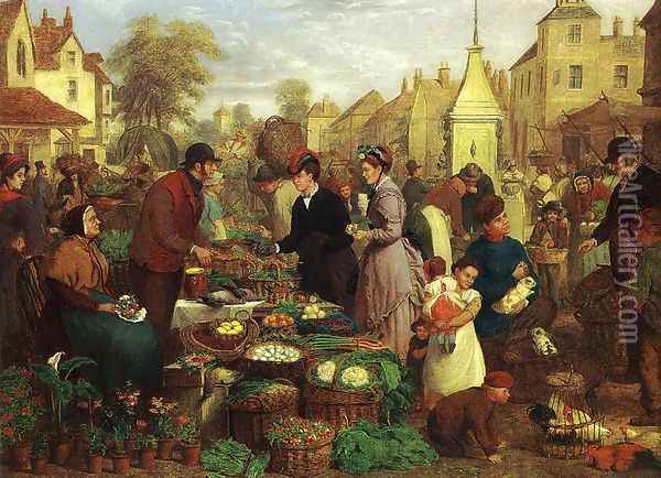 Market Day Oil Painting - Henry Charles Bryant