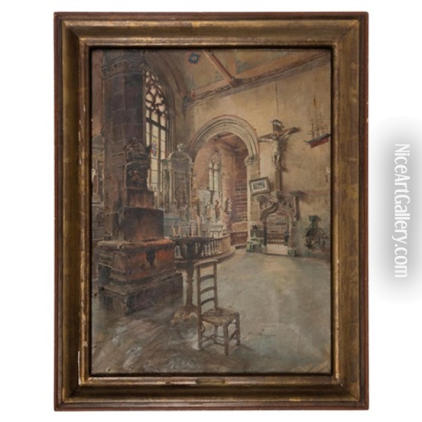 Vista Interior De Sacristia Oil Painting - Ferdinand Joseph Gueldry