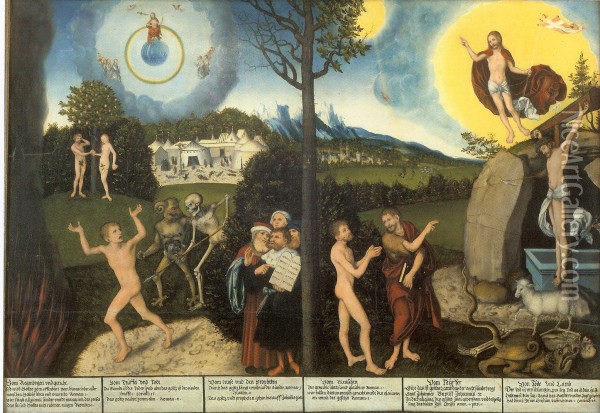 Law and Grace Oil Painting - Lucas The Elder Cranach