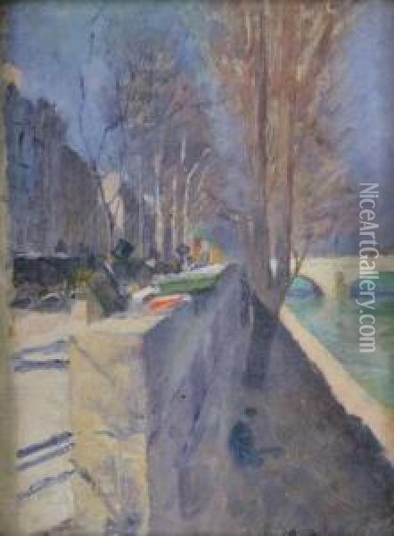 Na Nabrezi V Parizi Oil Painting - Nandor Katona