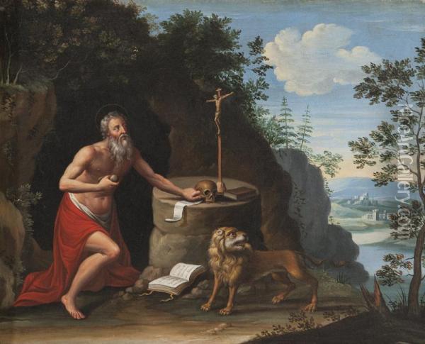 Saint Jerome Oil Painting - Giuseppe Cesari