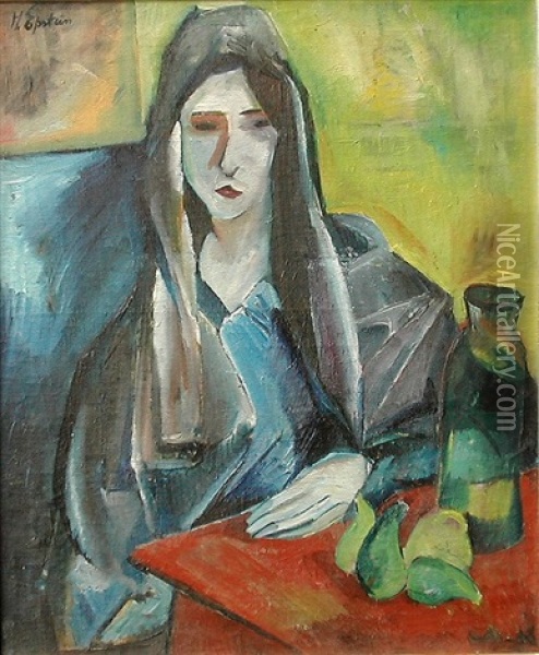 Kobieta Przy Stole Oil Painting - Henri Epstein