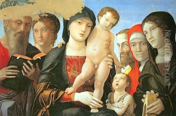 Virgin and Child with Saints Oil Painting - Andrea Mantegna