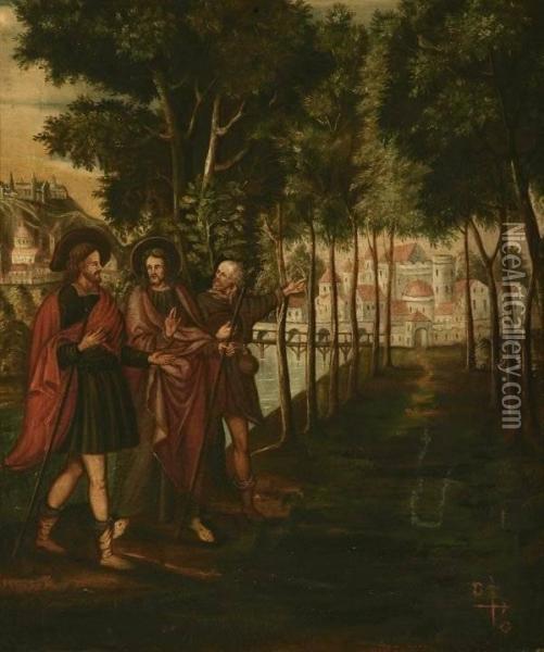 Christ With Saint James The Greater Oil Painting - Ridolfi Domenico Di Ghirlandaio