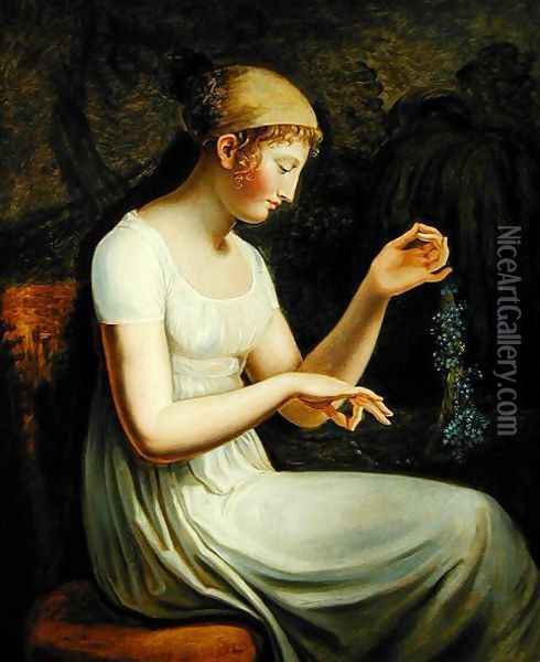 Girl with Flower Oil Painting - Johann Heinrich Wilhelm Tischbein