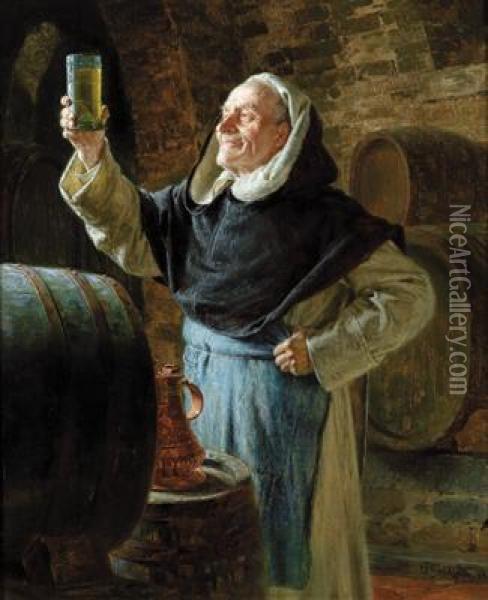 Prosit! Un Vino Chiaro Oil Painting - Eduard Von Grutzner