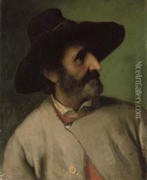 A Tyrolean Man Oil Painting - Josef Bche