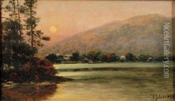 Sunset On The Lake Oil Painting - Charles Grant Beauregard