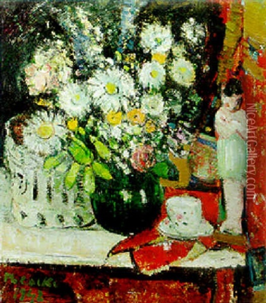 Flowers In Vase Oil Painting - Philibert Cockx