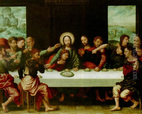 The Last Supper Oil Painting - Jan Sanders (Jan van) Hemessen