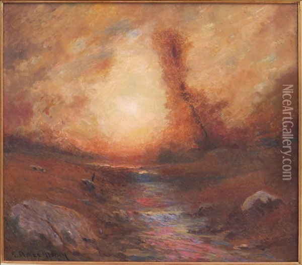 Sunset Oil Painting - George Ames Aldrich
