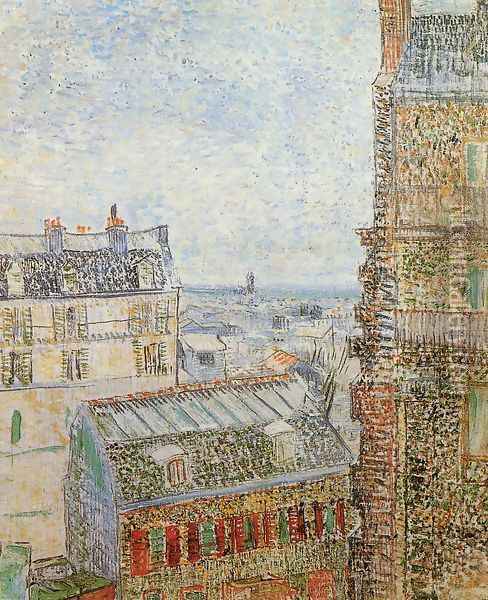 View of Paris from Vincent's Room in the Rue Lepic Oil Painting - Vincent Van Gogh
