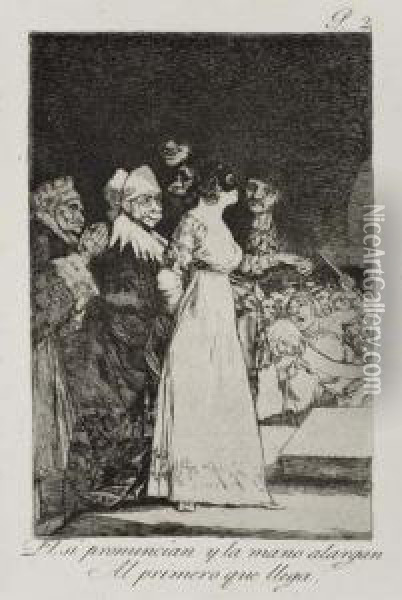 Two Aquatints With Etching Oil Painting - Francisco De Goya y Lucientes