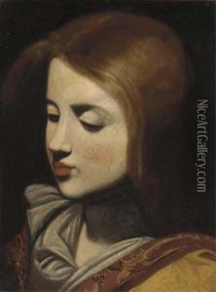 The Head Of A Girl: A Fragment Oil Painting - Francisco De Zurbaran