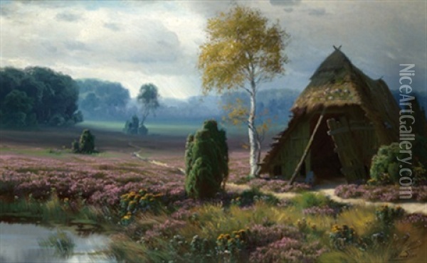 Heidelandschaft Oil Painting - Johannes Harders