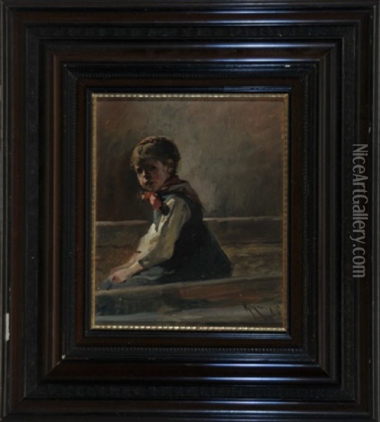 Sitzendes Madchen Im Dirndl Oil Painting - Karl Raupp