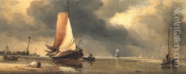 Still Water-creek Off The Zuider-zee Oil Painting - Edward William Cooke