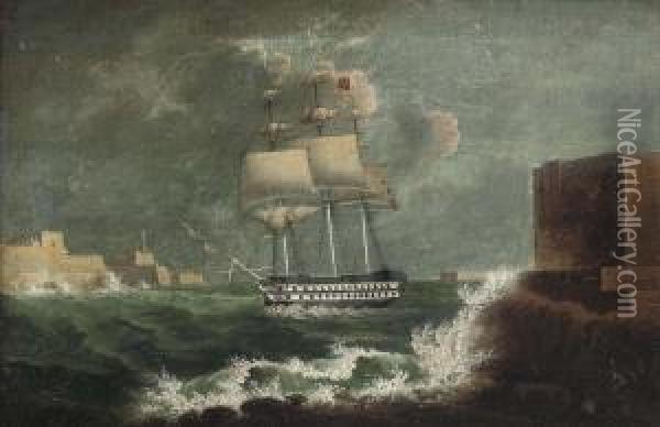 Rochfort 
 Running Into Grand Harbour, Valetta, Malta Oil Painting - Johann Schranz
