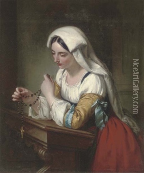 The Rosary Oil Painting - Frederick Richard Pickersgill