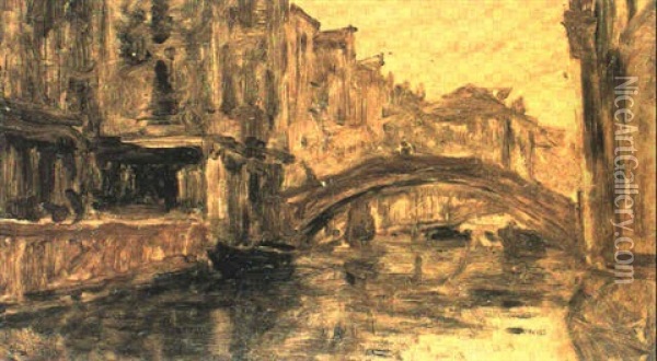 Bozzetto Per Veduta Veneziana Oil Painting - Guglielmo Ciardi