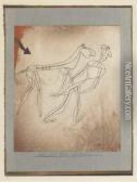 Pferd Und Mann Oil Painting - Paul Klee