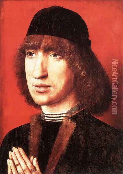 Portrait of a Young Man at Prayer 1480s Oil Painting - Flemish Unknown Masters