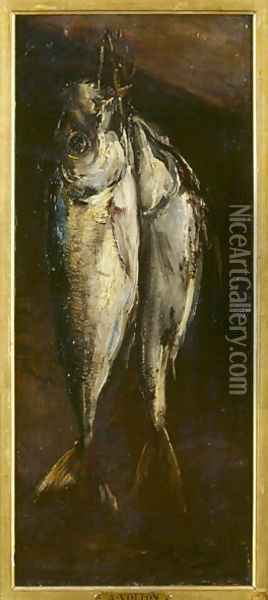Fish Oil Painting - Antoine Vollon