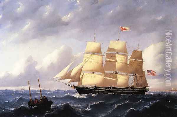 Whaleship 'Twilight' of New Bedford Oil Painting - William Bradford