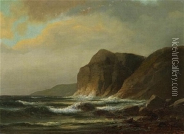 Felsenkuste Oil Painting - Franz Johann (Wilhelm) Huenten