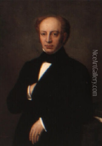 Portrait Of W. Wyon Oil Painting - Ary Scheffer