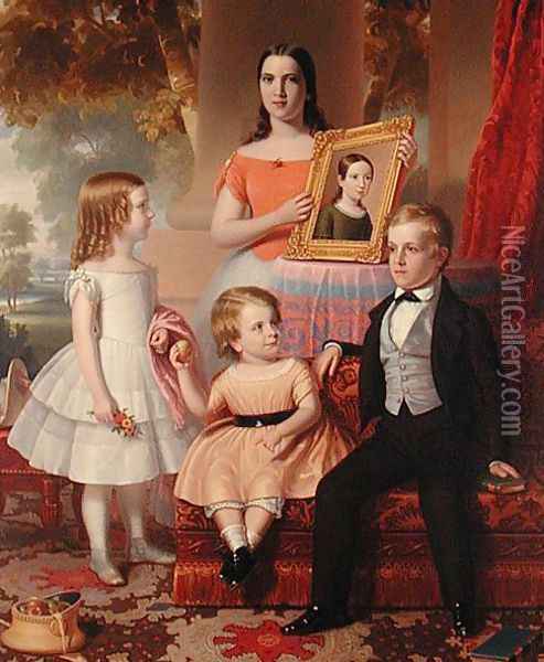 The Clark Children, 1846 Oil Painting - Frederick R. Spencer