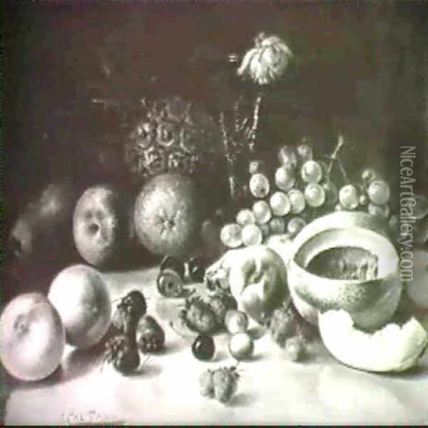 Still Life Of Fruit Oil Painting - John (Giovanni) Califano