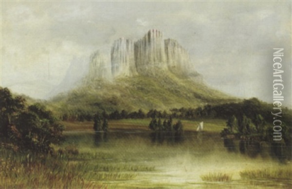 Eldon Bluff, Tasmania Oil Painting - William Elliot (Sir) Johnson