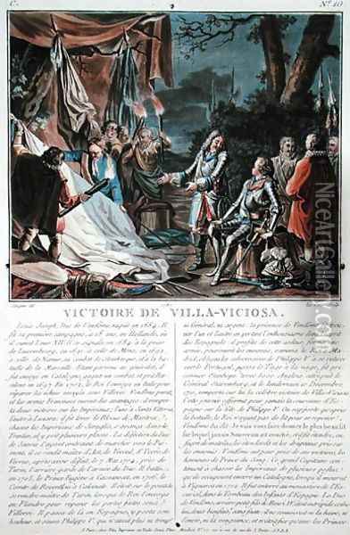 The Victory of Villa-Viciosa, 1710, engraved by Louis Le Coeur fl.1780-1800, 1787 Oil Painting - Antoine Louis Francois Sergent-Marceau