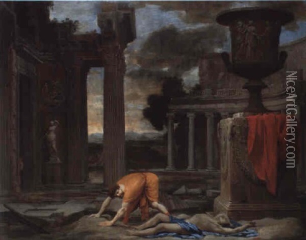 Moise Enterrant L'egyptien Oil Painting - Jean (Lemaire-Poussin) Lemaire