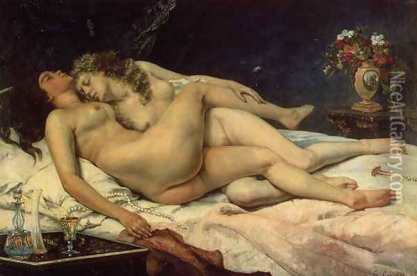 Le Sommeil, 1866 Oil Painting - Gustave Courbet
