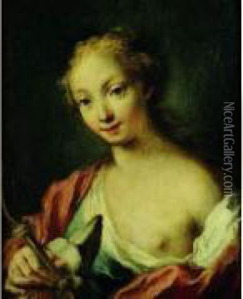 Portrait De Jeune Fille En Diane Oil Painting - Jacopo (Giacomo) Amigoni