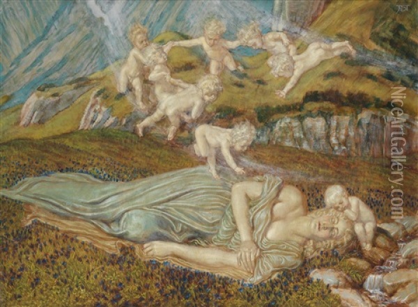 Der Schlaf Oil Painting - Franz Stassen