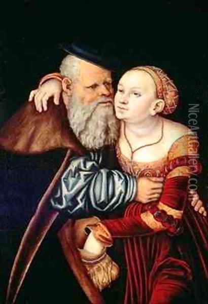 The Old Lover Oil Painting - Lucas The Elder Cranach