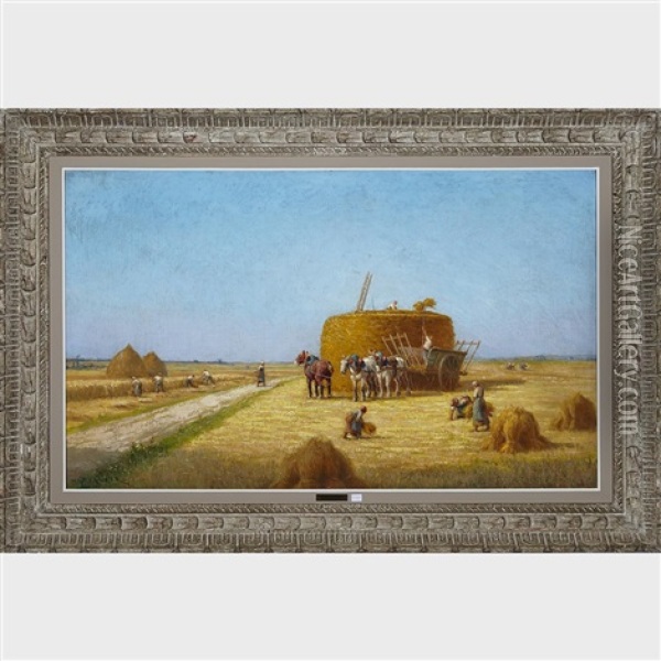 Harvest Time Oil Painting - Charles H. Clair