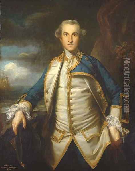 Portrait of Captain Alexander Hood, later 1st Viscount Bridport (1726-1814) Oil Painting - Sir Joshua Reynolds