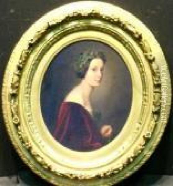 Portrait Of Madame Mansfield Rudersdorf Oil Painting - Ernst Resch