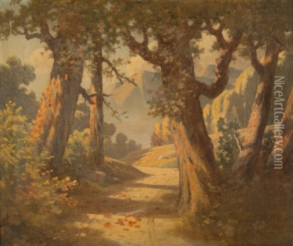 Autumn Trails Oil Painting - Raymond Elder Noble