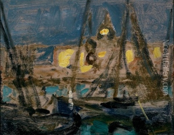 Boats, Concarneau Oil Painting - James Wilson Morrice