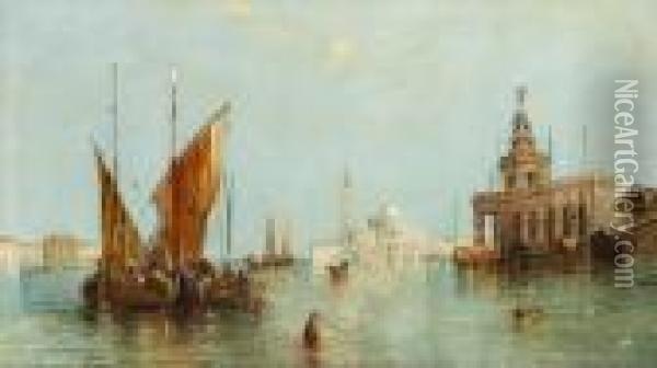 Venice, The Baccino With San Giorgio Maggiore Oil Painting - James Holland